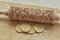 AvviKro Mattarello di Natale in rilievo con motivo goffrato in legno, mattarello decorativo per dolci (pianta di fiori), 35*5CM