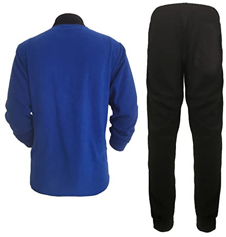 dierre Pigiama Uomo Lungo in Pile Full Zip FC Inter Nuova Collezione Art. IN14134 (Nero, S)