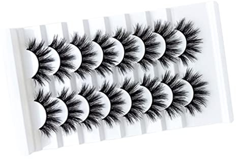 Faux Cils 8 Paires de Faux Cils Naturels Longs et Denses 3D Bouclés
