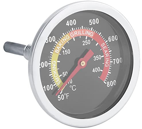 Ejoyous Termómetro de Parrilla 50~800 ℉, Termómetro de Barbacoa de Acero Inoxidable Termómetro de Parrilla Termómetro de Cocina Termómetro de Ahumador para Horno de Cocina de Barbacoa