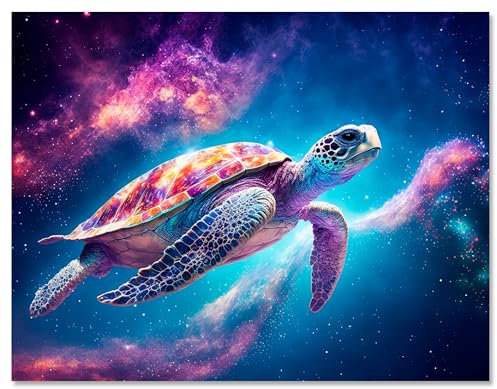wandmotiv24 Leinwandbild Fantasy, Schildkröte, Querformat M0603