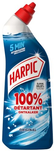 Harpic Gel WC nettoyant surpuissant détartrant 5 min chrono 750ml | Nettoyant WC antibactérien – Elimine 100% du tartre
