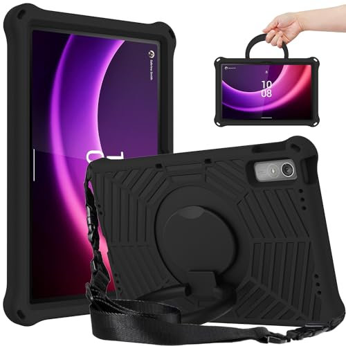 GOZOPO Funda para Lenovo Tab P11 (2nd Gen) 11.5 - Funda Resistente a Prueba de Golpes con Correa para el Hombro y Soporte Funda para Lenovo Tab P11 2. Gen TB-350FU/TB-350XC (Negro)