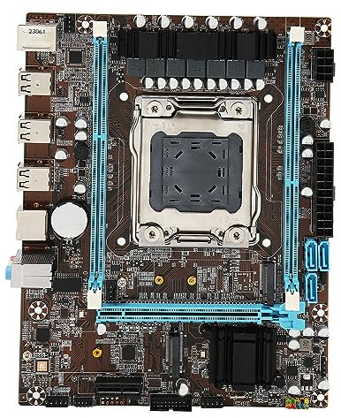 PUSOKEI DDR3 Desktop Computer Motherboard, X79 LGA2011 V1 V2 PCIe 3.0 NVME SATA M.2, 000 Mbit/s LAN Micro ATX Motherboard für Gaming