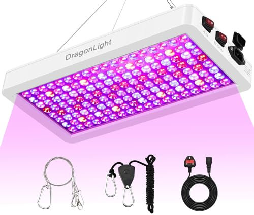 2024 Newest BW2000 LED Grow Lights Double Chips Full Spectrum with 3-Metre Cable for Greenhouse and Indoor Plant Veg and Flower Growing[White]