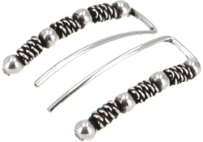 GURU SHOP Ohrringe, Ear Climber, Lange Ohrstecker aus Silber, Modell 2