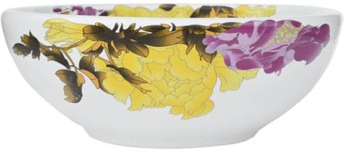 vidaXL Aufsatzwaschbecken, Rund Waschbecken mit Muster, Handgefertigt Waschtisch Waschschale für Badezimmer, Handwaschbecken Spülbecken, Mehrfarbig Ø41x14 cm Keramik