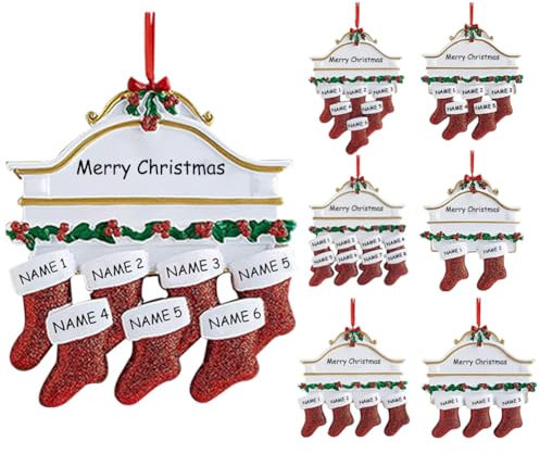 2023Personalisierte Weihnachtsschmuck Benutzerdefinierte Weihnachtsstrümpfe Ornamente mit Namen Familie von 2,3,4,5,6,7,8 Familie Ornamente für Weihnachtsbaum