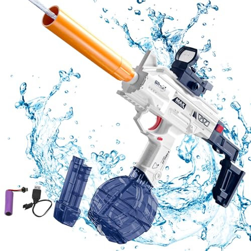 Wasserpistole Elektrisch, Elektrische Wasserpistole 484CC+58CC automatische Wasserpistole mit großer Kapazität, Wasserpistole Erwachsene und Kind für Sommer Draussen Strand Schwimmbad Party Spielzeug