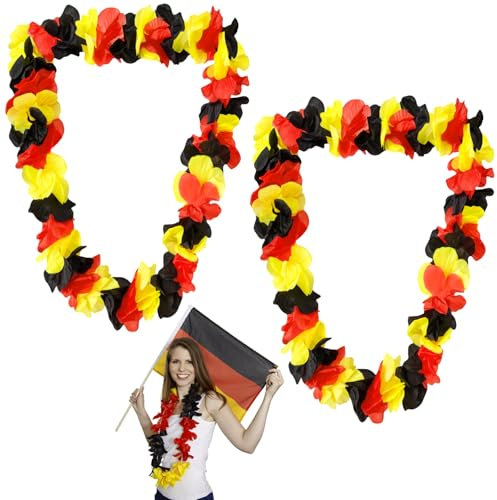 EM Deutschland Fanartikel EM Deutschland Blumenkette Deutschland, Deutschland Deko für Wettbewerbe, Deutschland EM Fanartikel Deutschland Fussball, Deutschland Fan Artikel Deutschland Hawaii Ketten