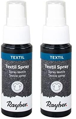 Rayher Spray Tessuto, Nero, 50 ml (Confezione da 2)