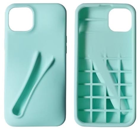 Lip Gloss Holder Phone Case for iphone 16, Lipgloss Case Lipstick Lip Glaze Designed Stylish Silicone Funny Women Girls Cover for iphone 16 6.1 inch 2024 (Mint)