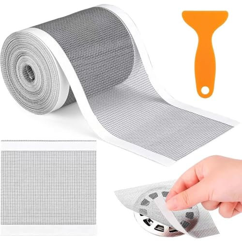 AJUNLKVDR Filtre à Cheveux Douche pour Caniveau de Douche,Tamis Adhésif,Tamis de Douche 10 cm X 10m,Tamis à Cheveux pour Baignoire,Bonde de Douche,Filtre à Cheveux,Filtre à Vaisselle,Filtre de Vidange