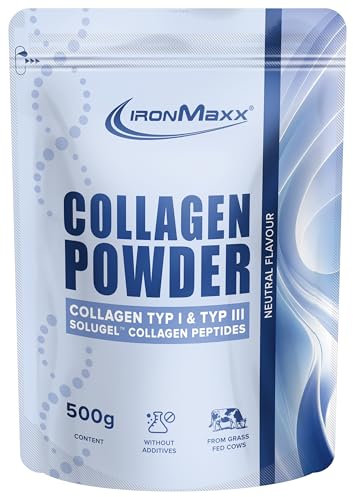 Collagen Pulver 500g mit Premium Kollagen Peptide Typ 1 & 3, geschmacksneutral - Reines Kollagenhydrolysat ohne Zusatzstoffe, Perfekte Löslichkeit