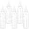 Yudobliss Flacon à Presser, 5 Pièces 110ml Flacon à Presser en Plastique Transparent avec Échelle Graduée, Flacon Rechargeable avec Embout Pivotant, pour Émulsions, Peinture, Blanc