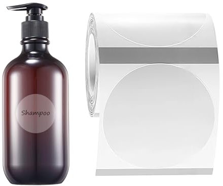 150 Stück Runde Etikettenband Papier, M110 Rundes Etikett für M110/M120/M200/M220/M221 Etikettendrucker Multifunktionsetiketten, 50x50 mm Thermo Etikett für Barcode, DIY-Logo, Haus, Büro(Transparent)