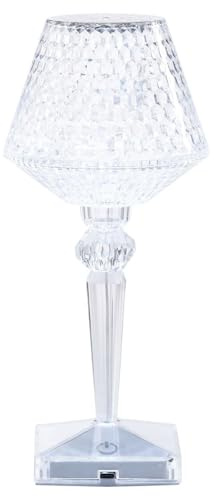 casa NOVA LED-Tischlampe - H 26 cm - Transparent - Kunststoff - dimmbar