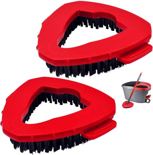 BONBELONG 2 estropajos compatibles con Vileda Turbo Spin EasyWring cabezal de cepillo multifunción para el suelo, cepillo para fregar el baño, azulejos, cerdas de alambre rígidas