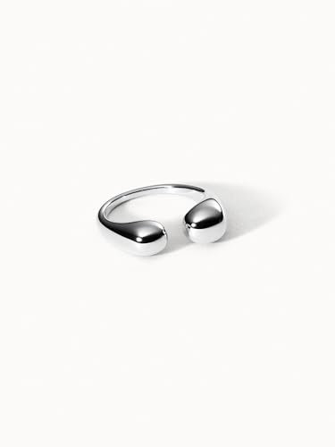 Purelei® Embrace Ring (Silber) – Wasserfester Damenring aus langlebigem Edelstahl – Verstellbare Ringe von Größe M bis L – Modeschmuck für deinen individuellen Look