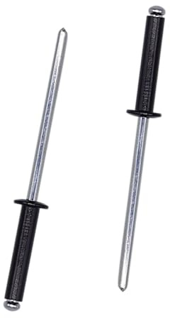 SKIR'CO (100 pcs) Painted Blind Rivets 3.2 x 16 mm, Aluminium Blind Rivets, DIN 7337, Dome Head, Steel Mandrel, Pop Rivets (Black RAL 9005)