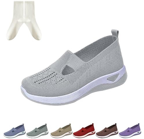 GLSAYZU Diabetiker Weit Orthopädische Schuhe Damen, Vermascht Bequeme Leicht Walkingschuhe Schuhe Damen, Fitnessschuhe Hallenturnschuhe (C, Erwachsene, 42, Numerisch, EU Schuhgrößensystem, Breit)