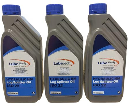 LUBETECH LOG SPLITTER OIL 3 x 1 LITRE, A HIGH SPECIFICATION ISO VG 22 HYDRAULIC LOG SPLITTER OIL UK MADE