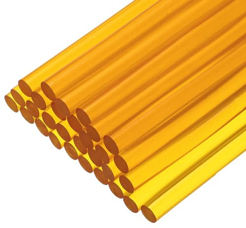 sourcing map 30pcs Mini Hot Glue Sticks for Mini Glue Gun, 4-inch x 0.28-inch Glue Gun Sticks for Art DIY Craft, Clear Yellow