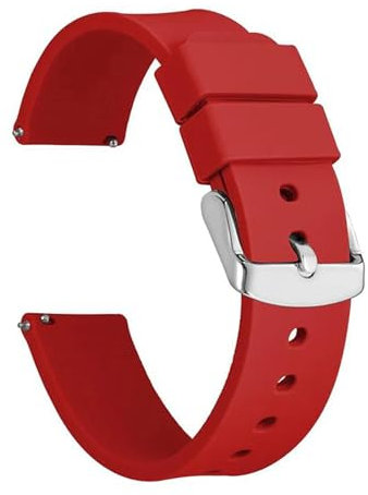 Run Ken Uhrenarmbänder aus Silikon für Uhren aus Gummi mit flacher Körnung mit Schnellverschluss 20 mm 22 mm, Einheitsgröße, Achat