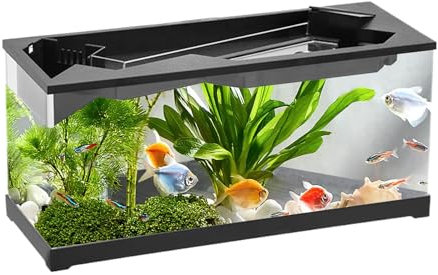 Petit aquarium avec filtre et pompe à air, kits de démarrage pour aquarium, aquarium de bureau, plantation hydroponique multifonctionnelle, système de cycle pour poissons Betta, crevettes, poissons