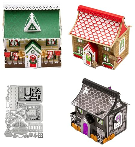 Haus Stanzschablone, Metall Stanzformen Set für Kartenherstellung | Stanzbögen, Die Cuts für DIY Scrapbooking, Fotoalbum, Journale Prägungen,Karten Dekorative