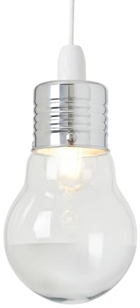 Litecraft Quirky Bulb Light Shade, Polished Chrome | Easy Fit, Lampshade, Clearance