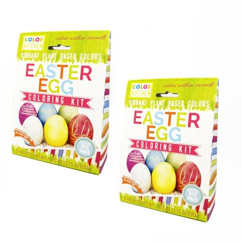 ColorKitchen Easter Egg Coloring Kit (2 Pack) - Plant-based, Naturally Colorful Dye Kit, Contains Yellow/Orange, Blue and Purple Dyes