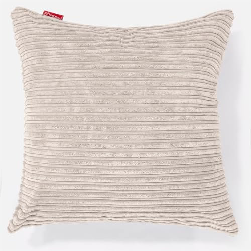 Lounge Pug Extra Große Kissen 70 x 70cm Cord Creme Zierkissen Sofakissen Dekokissen