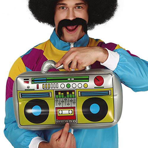 NET TOYS Aufblasbarer Retro Ghettoblaster - 40x20cm - Cooles Party-Zubehör 80er Jahre Riesen-Walkman - EIN Blickfang für Mottoparty & Karneval