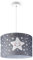 Paco Home Pendellampe Kinderzimmer Pendelleuchte Baby Lampenschirm Stoff Rund Wolken Himmel Sterne Kinderlampe E27