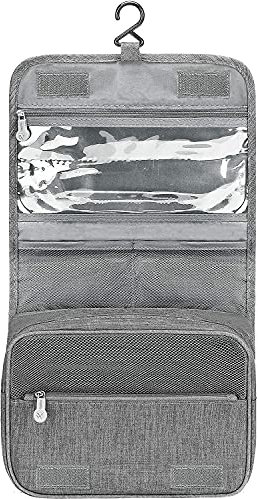 Acopton Portable Hanging Travel Toiletry Bag for Men and Womens Waterproof Bathrooom Shower Bag Multifunctional Cosmetic Makeup Organzier (Gray)