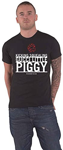 Radiohead T Shirt Piggy Band Logo Official Mens Black XL