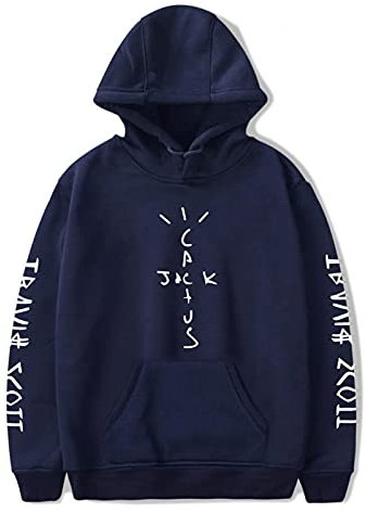 HUANHE Felpa con Cappuccio Unisex Rapper Travis Scott Astroworld Cactus Jack Felpa Nera Hip-Hop da Uomo per Donna