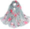 Generic Damen Schal Chiffon - Floral Print Scarf Blumenmuster Sommer Scarves Bunt Stola Halstuch Tuch Seidenschal Blumen Scarf, Einheitsgröße