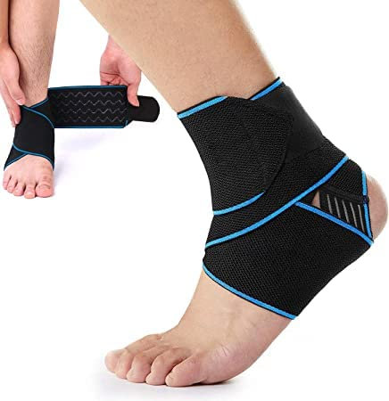 Cavigliera Sportiva, Tutore Caviglia per Distorsioni e Fascite Plantare - Cavigliera Ortopedica ed Elastica per Uomo e Donna, per Corsa, Boxe, Calcio e altri Sport (blu)