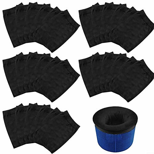 SPORTARC 100 Pcs Pool Skimmer Socks, Swimming Pool Savers Socks Net for Pool Filters, Pool Skimmer Cleaner Basket Socks for Inground or Above Ground