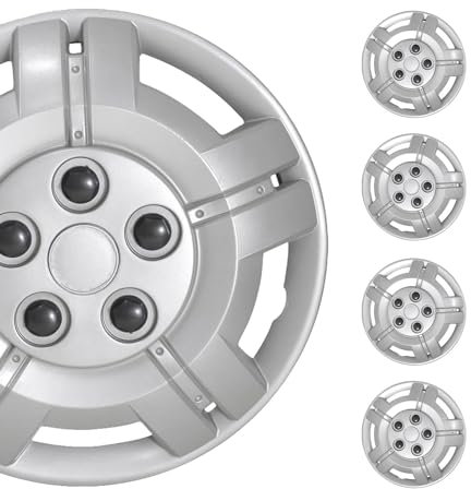 4X Radkappen Radzierblenden Radblenden Radkappensatz für Auto 15 Zoll Silber