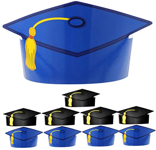 HONMEET Abschlusskappe Für Kinder Phd-papierhut-set 10-teiliges Dekoratives Papierhut-set Für Die Abschlussfeier Einfach Zu Tragen