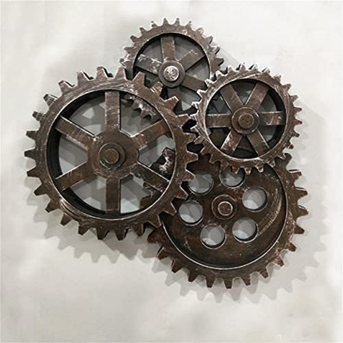 4 Gears Retro Industrial Wind Gear Wall Decor, Vintage Gear Wheel Wall Art Industrial Steampunk Style Gear Wheel Wall Decoration Creative Art Wall Sculptures,B