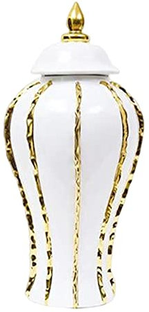 MagiDeal Pot de Gingembre en Porcelaine Vase à Fleurs en céramique 12 Pouces Décoration Arrangement de Fleurs Bocal décoratif Pot de Rangement pour Bureau