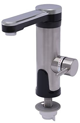 panfudongk Robinet électrique avec chauffe-eau instantané | 3300 W | Acier inoxydable 304 | Indicateur de température LED | Robinet de cuisine | Douche de camping eau chaude
