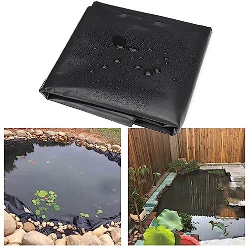 NUACOS Teichfolie wasserdichte Gartenteichfolie 0.2mm Stärke HDPE Flexibel Schwarze Schwimmteich Folie für Fischteiche Brunnen Wassergarten und Wasserfall