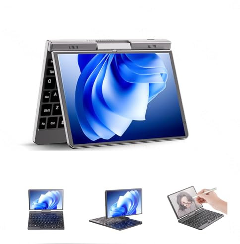 Mini Portátil de 8 Pulgadas, Pantalla IPS táctil Intel N100 de 12ª generación 12G DDR5 Windows 11 Gaming Notebook 2 en 1 Tablet PC WiFi6 BT5.2, con Stylus y Pegatinas