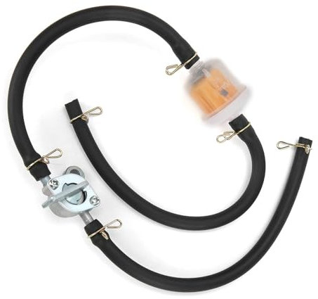 Fuel Tank Petcock Filter, 6mm Inline Fuel Tank Tap Filter Pipe with Petcock Switch Shut Off Valve Universal Automotive Accessories for ATVs Dirt Bike
