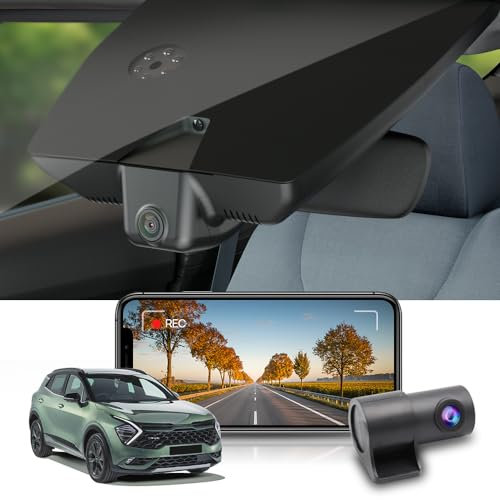 Fitcamx Dashcam Auto Vorne Hinten 2160P+1080P Kompatibel mit Kia Sportage 2022 2023 (5th Gen), OEM Autokamera 4K UHD Video WiFi, Loop-Aufnahm, G-Sensor, WDR Auto Dashcam, Plug & Play, 128GB-Karte
